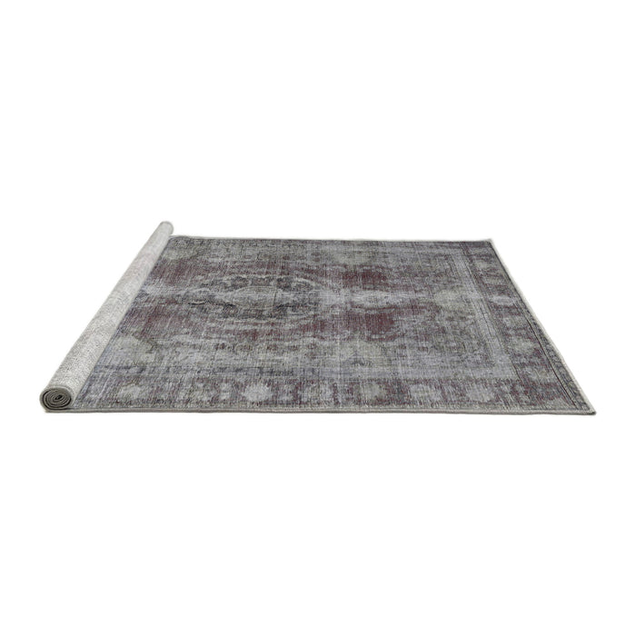 Sideview of Machine Washable Traditional Dark Gray Rug, wshtr3748