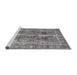 Sideview of Machine Washable Traditional Dark Gray Rug, wshtr3748