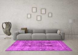 Machine Washable Persian Pink Traditional Rug in a Living Room, wshtr3748pnk