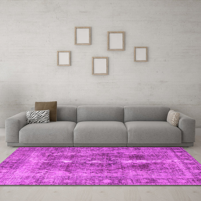 Machine Washable Persian Pink Traditional Rug in a Living Room, wshtr3748pnk