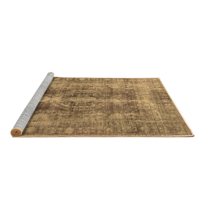 Sideview of Machine Washable Persian Brown Traditional Rug, wshtr3748brn