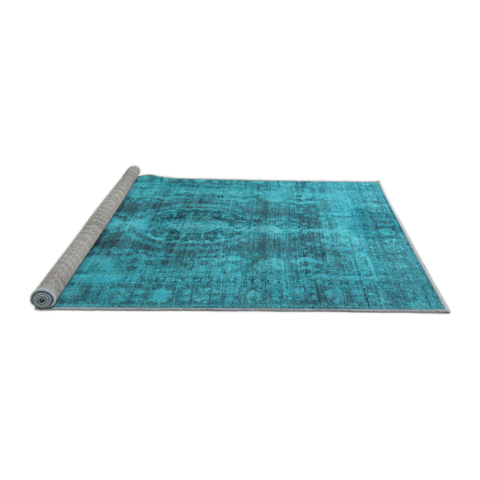 Sideview of Machine Washable Persian Light Blue Traditional Rug, wshtr3748lblu