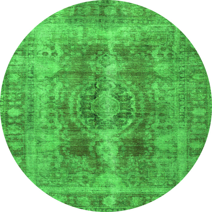 Square Persian Green Traditional Rug, tr3748grn