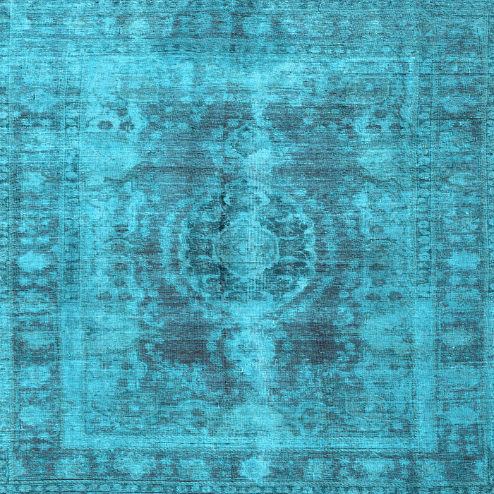 Square Machine Washable Persian Light Blue Traditional Rug, wshtr3748lblu