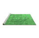 Sideview of Machine Washable Persian Emerald Green Traditional Area Rugs, wshtr3749emgrn