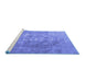 Sideview of Machine Washable Persian Blue Traditional Rug, wshtr3749blu
