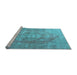 Sideview of Machine Washable Persian Light Blue Traditional Rug, wshtr3749lblu