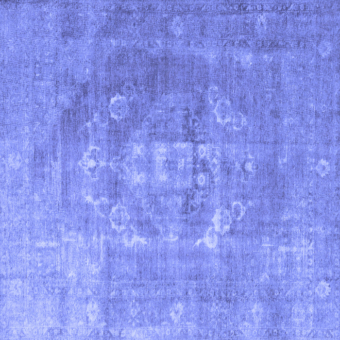 Square Machine Washable Persian Blue Traditional Rug, wshtr3749blu