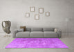 Machine Washable Persian Purple Traditional Area Rugs in a Living Room, wshtr3749pur