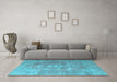 Machine Washable Persian Light Blue Traditional Rug in a Living Room, wshtr3749lblu