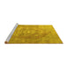 Sideview of Machine Washable Persian Yellow Traditional Rug, wshtr3749yw