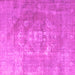 Square Machine Washable Persian Pink Traditional Rug, wshtr3749pnk