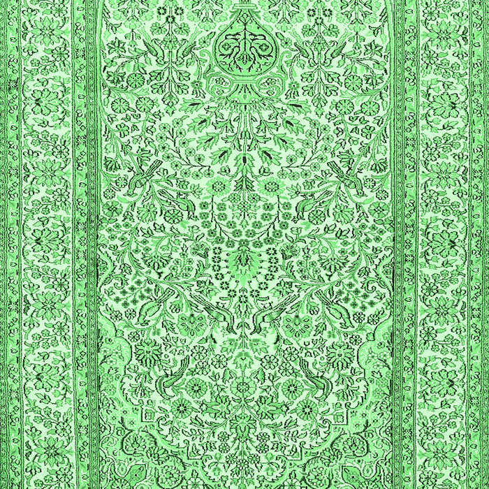 Machine Washable Persian Emerald Green Traditional Area Rugs, wshtr374emgrn