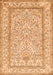 Serging Thickness of Machine Washable Persian Orange Traditional Area Rugs, wshtr374org