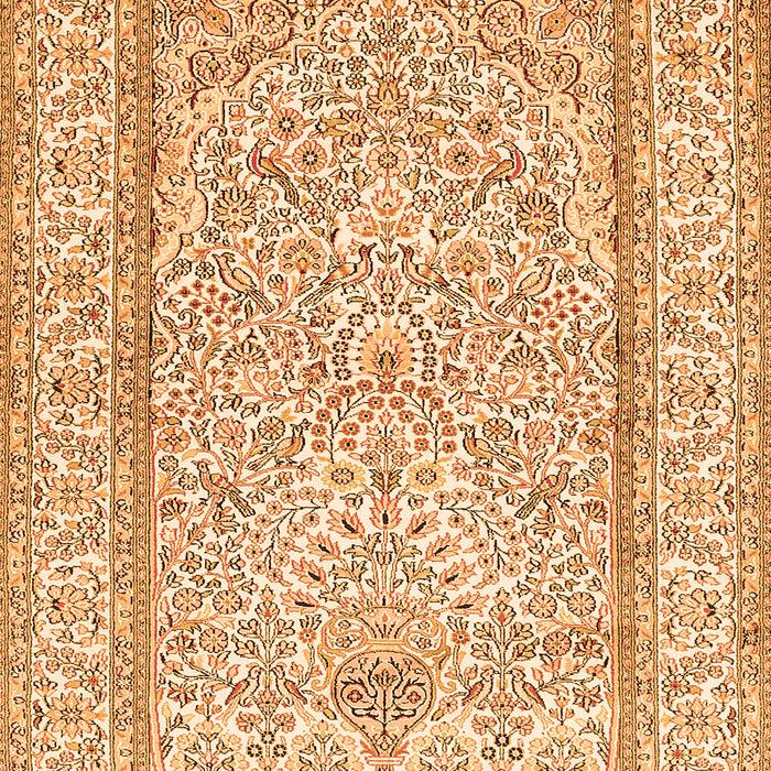 Serging Thickness of Machine Washable Persian Orange Traditional Area Rugs, wshtr374org