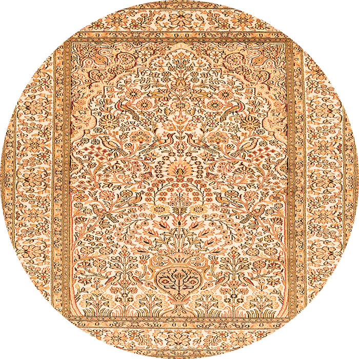 Square Persian Orange Traditional Rug, tr374org