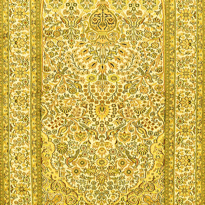 Machine Washable Persian Yellow Traditional Rug, wshtr374yw