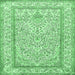 Square Persian Emerald Green Traditional Rug, tr374emgrn