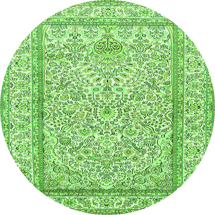 Square Persian Green Traditional Rug, tr374grn