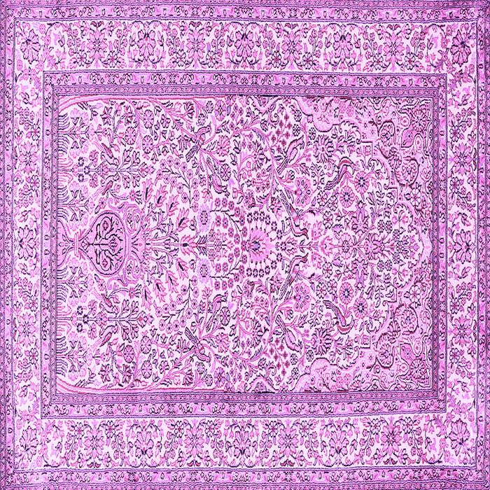 Square Machine Washable Persian Purple Traditional Area Rugs, wshtr374pur