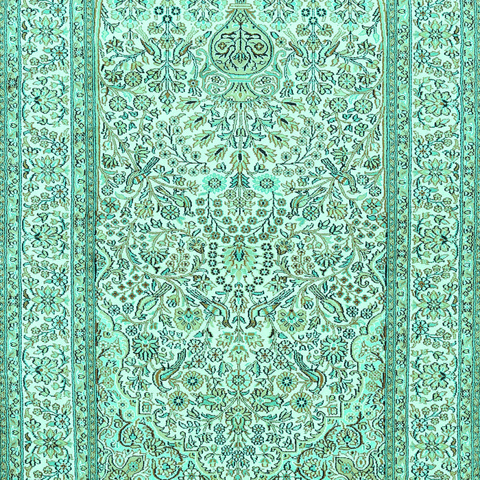 Machine Washable Persian Turquoise Traditional Area Rugs, wshtr374turq