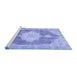 Sideview of Machine Washable Persian Blue Traditional Rug, wshtr3750blu