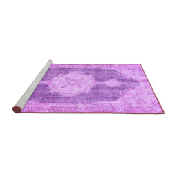 Sideview of Machine Washable Persian Purple Traditional Area Rugs, wshtr3750pur