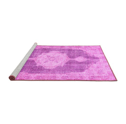 Sideview of Machine Washable Persian Pink Traditional Rug, wshtr3750pnk