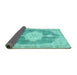 Sideview of Persian Turquoise Traditional Rug, tr3750turq