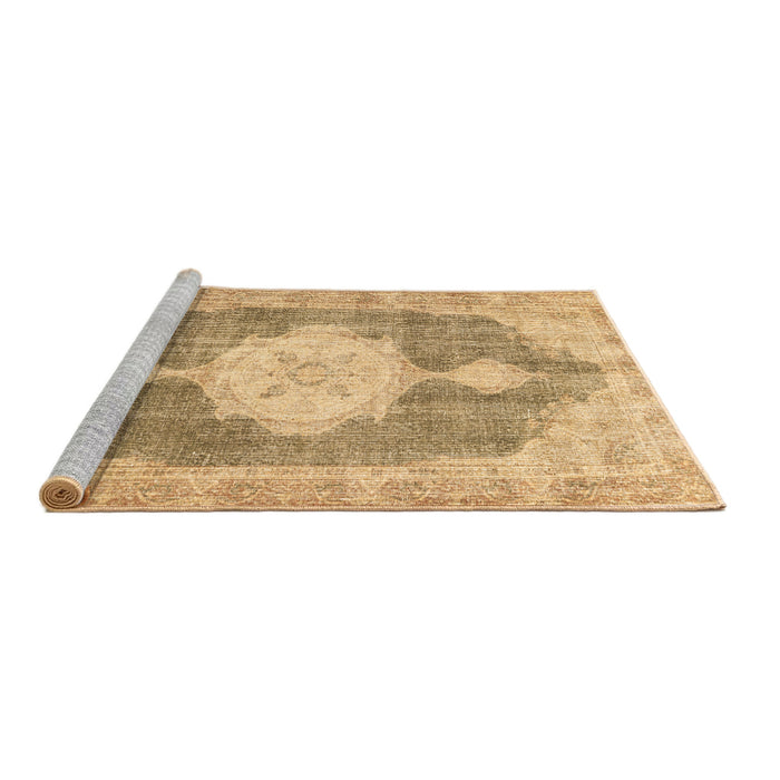 Sideview of Machine Washable Persian Brown Traditional Rug, wshtr3750brn
