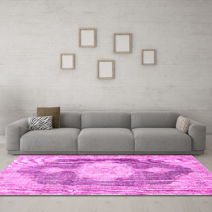 Machine Washable Persian Pink Traditional Rug in a Living Room, wshtr3750pnk