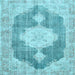 Square Persian Light Blue Traditional Rug, tr3750lblu