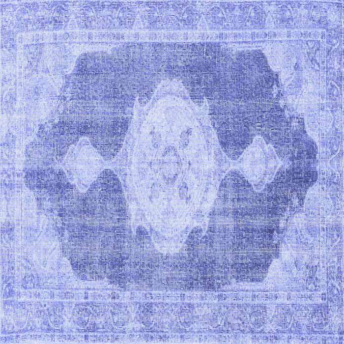 Square Persian Blue Traditional Rug, tr3750blu