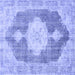 Square Persian Blue Traditional Rug, tr3750blu