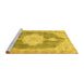 Sideview of Machine Washable Persian Yellow Traditional Rug, wshtr3750yw