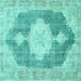 Square Persian Turquoise Traditional Rug, tr3750turq