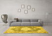 Machine Washable Persian Yellow Traditional Rug in a Living Room, wshtr3750yw