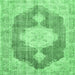 Square Persian Emerald Green Traditional Rug, tr3750emgrn