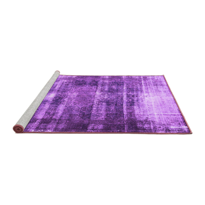 Sideview of Machine Washable Persian Purple Traditional Area Rugs, wshtr3751pur