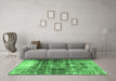 Machine Washable Persian Emerald Green Traditional Area Rugs in a Living Room,, wshtr3751emgrn