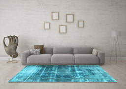 Machine Washable Persian Light Blue Traditional Rug in a Living Room, wshtr3751lblu