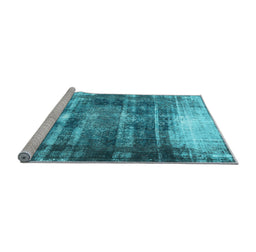 Sideview of Machine Washable Persian Light Blue Traditional Rug, wshtr3751lblu