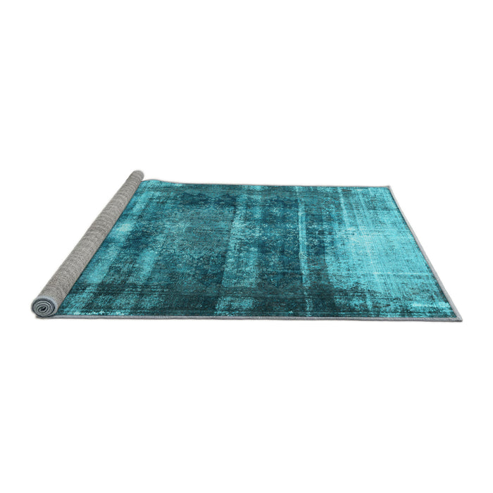 Sideview of Machine Washable Persian Light Blue Traditional Rug, wshtr3751lblu