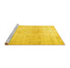 Sideview of Machine Washable Persian Yellow Traditional Rug, wshtr3752yw