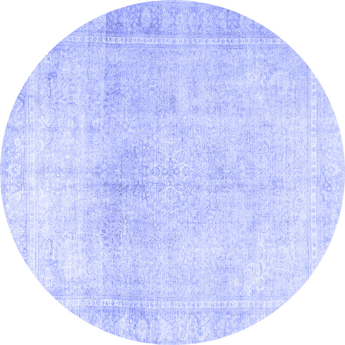 Round Persian Blue Traditional Rug, tr3752blu