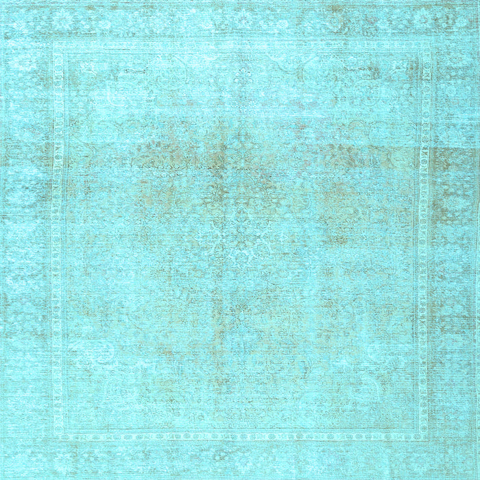 Square Machine Washable Persian Light Blue Traditional Rug, wshtr3752lblu