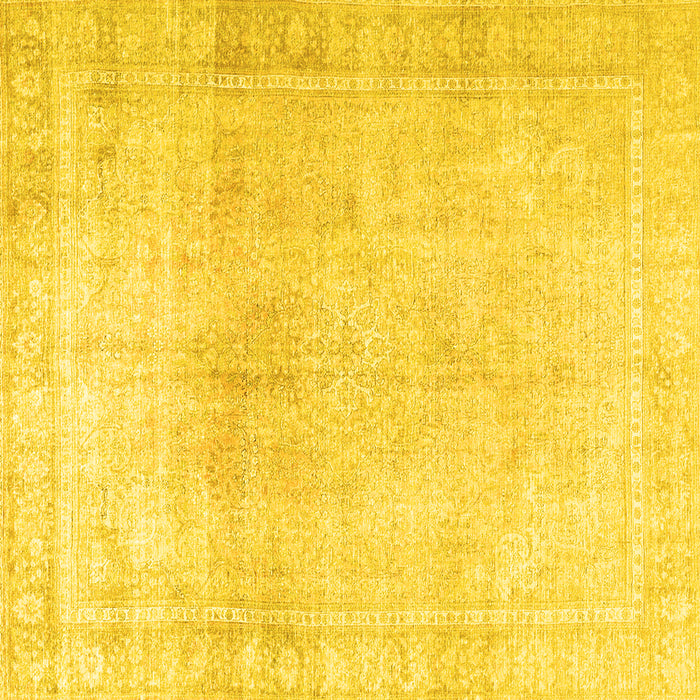 Square Persian Yellow Traditional Rug, tr3752yw
