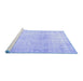 Sideview of Machine Washable Persian Blue Traditional Rug, wshtr3752blu