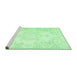 Sideview of Machine Washable Persian Emerald Green Traditional Area Rugs, wshtr3753emgrn