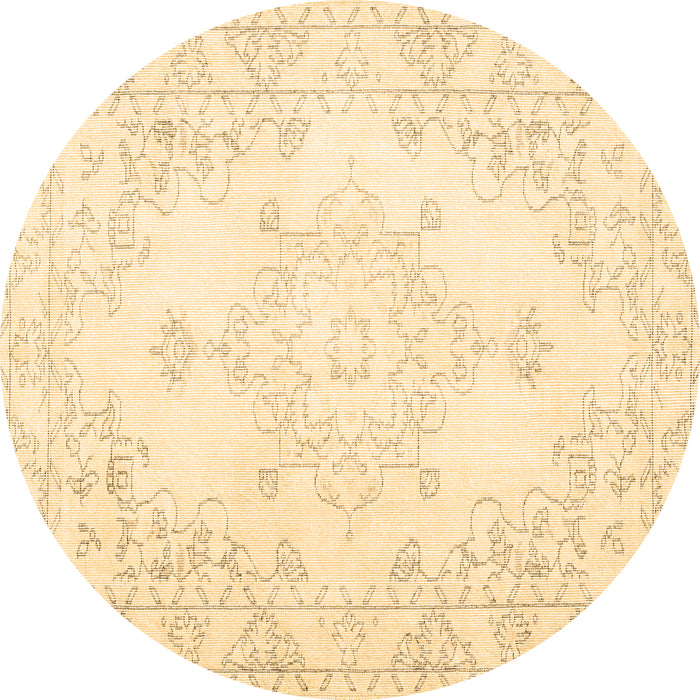 Round Machine Washable Persian Brown Traditional Rug, wshtr3753brn